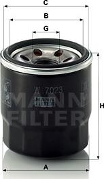Mann-Filter W7023 - Yağ filtresi parcadolu.com