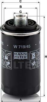 Mann-Filter W 719/45 - Yağ filtresi parcadolu.com
