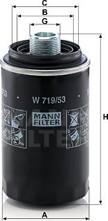Mann-Filter W 719/53 - Yağ filtresi parcadolu.com
