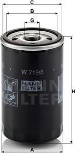 Mann-Filter W 719/5 - Yağ filtresi parcadolu.com