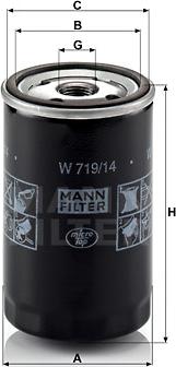 Mann-Filter W 719/14 - Yağ filtresi parcadolu.com