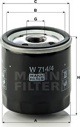 Mann-Filter W 714/4 - Yağ filtresi parcadolu.com
