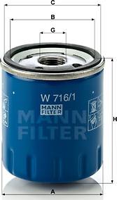 Mann-Filter W 716/1 - Yağ filtresi parcadolu.com