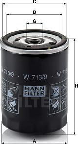 Mann-Filter W713/9 - Yağ filtresi parcadolu.com