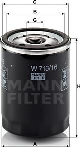 Mann-Filter W 713/16 - Yağ filtresi parcadolu.com
