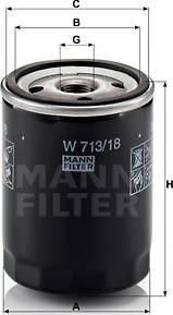 Mann-Filter W 713/18 - Yağ filtresi parcadolu.com