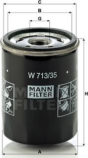 Mann-Filter W 713/35 - Yağ filtresi parcadolu.com