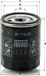 Mann-Filter W713/28 - Yağ filtresi parcadolu.com