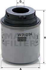 Mann-Filter W 712/94 - Yağ filtresi parcadolu.com