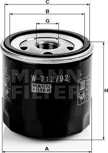 Mann-Filter W 712/92 - Yağ filtresi parcadolu.com