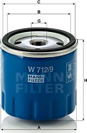 Mann-Filter W712/9 - Yağ filtresi parcadolu.com
