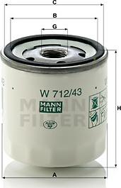 Mann-Filter W 712/43 (10) - Yağ filtresi parcadolu.com