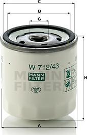 Mann-Filter W 712/43 - Yağ filtresi parcadolu.com