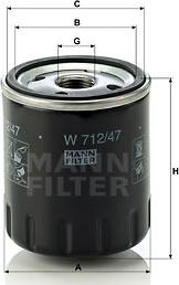Mann-Filter W 712/47 - Yağ filtresi parcadolu.com