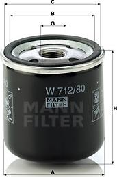 Mann-Filter W 712/80 - Yağ filtresi parcadolu.com