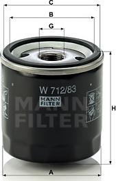 Mann-Filter W 712/83 - Yağ filtresi parcadolu.com