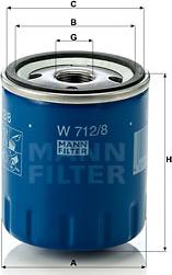 Mann-Filter W 712/8 - Yağ filtresi parcadolu.com