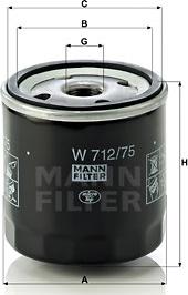Mann-Filter W 712/75 - Yağ filtresi parcadolu.com