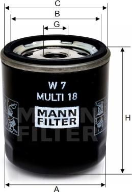 Mann-Filter W 7 MULTI 18 - Yağ filtresi parcadolu.com