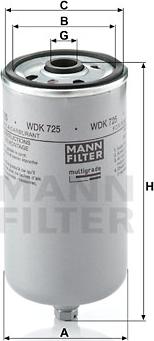 Mann-Filter WDK 725 - Yakıt Filtresi parcadolu.com