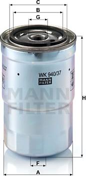 Mann-Filter WK 940/37 x - Yakıt Filtresi parcadolu.com