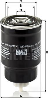 Mann-Filter WK 940/22 - Yakıt Filtresi parcadolu.com