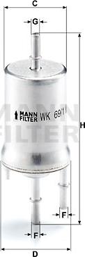 Mann-Filter WK 69/1 - Yakıt Filtresi parcadolu.com