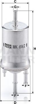 Mann-Filter WK 69/2 - Yakıt Filtresi parcadolu.com