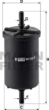Mann-Filter WK 6002 - Yakıt Filtresi parcadolu.com