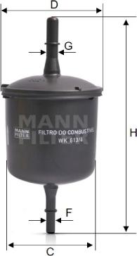 Mann-Filter WK 613/4 - Yakıt Filtresi parcadolu.com