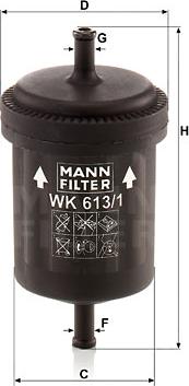 Mann-Filter WK 613/1 - Yakıt Filtresi parcadolu.com