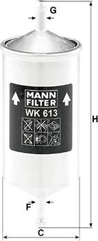 Mann-Filter WK 613 - Yakıt Filtresi parcadolu.com