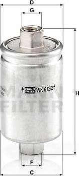 Mann-Filter WK 612/2 - Yakıt Filtresi parcadolu.com