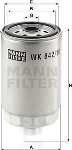 Mann-Filter WK 842/16 - Yakıt Filtresi parcadolu.com