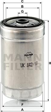 Mann-Filter WK 842/10 - Yakıt Filtresi parcadolu.com