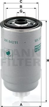 Mann-Filter WK 842/11 - Yakıt Filtresi parcadolu.com