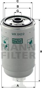 Mann-Filter WK 842/2 - Yakıt Filtresi parcadolu.com