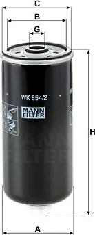 Mann-Filter WK 854/2 - Yakıt Filtresi parcadolu.com