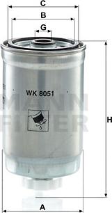 Mann-Filter WK8051 - Yakıt Filtresi parcadolu.com