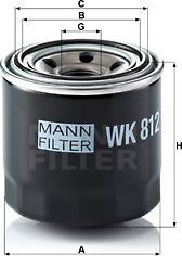 Mann-Filter WK 812 - Yakıt Filtresi parcadolu.com