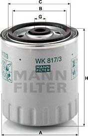Mann-Filter WK 817/3 x - MAZOT FILTRESI  MERCEDES   OM601-602-603  SPRINTER - VITO - C - E SERISI  parcadolu.com