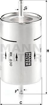 Mann-Filter WK 830 - Yakıt Filtresi parcadolu.com