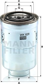 Mann-Filter WK 828 x - Yakıt Filtresi parcadolu.com