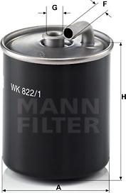 Mann-Filter WK 822/1 - Yakıt Filtresi parcadolu.com
