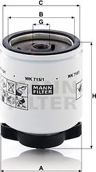 Mann-Filter WK 715/1 - Yakıt Filtresi parcadolu.com