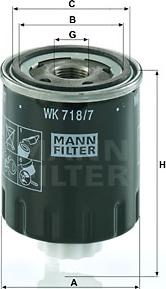Mann-Filter WK 718/7 - Yakıt Filtresi parcadolu.com