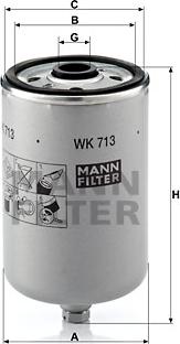 Mann-Filter WK 713 - Yakıt Filtresi parcadolu.com