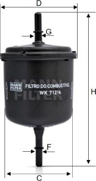 Mann-Filter WK 712/4 - Yakıt Filtresi parcadolu.com