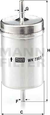 Mann-Filter WK730/3 - Yakıt Filtresi parcadolu.com