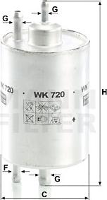 Mann-Filter WK 720 - Yakıt Filtresi parcadolu.com